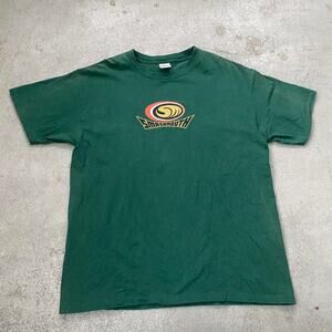 Vintage 90s Smash Mouth Band Logo T-Shirt Forest Green Tour Anvil Tag